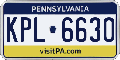 PA license plate KPL6630