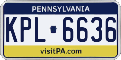 PA license plate KPL6636