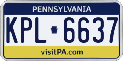 PA license plate KPL6637