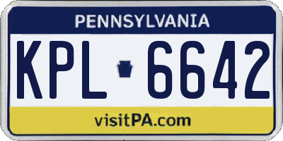 PA license plate KPL6642