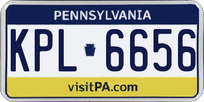 PA license plate KPL6656