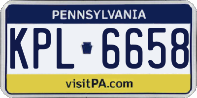 PA license plate KPL6658