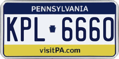 PA license plate KPL6660