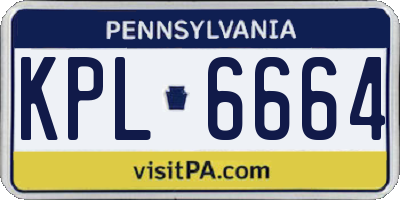 PA license plate KPL6664