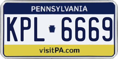 PA license plate KPL6669