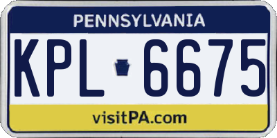 PA license plate KPL6675
