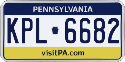 PA license plate KPL6682