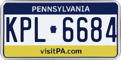 PA license plate KPL6684