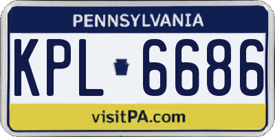 PA license plate KPL6686