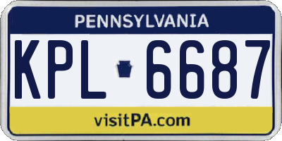 PA license plate KPL6687