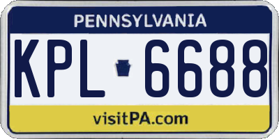 PA license plate KPL6688