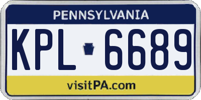 PA license plate KPL6689
