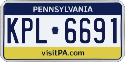 PA license plate KPL6691