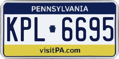 PA license plate KPL6695