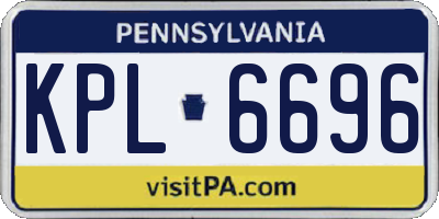 PA license plate KPL6696