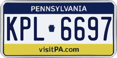 PA license plate KPL6697