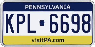 PA license plate KPL6698