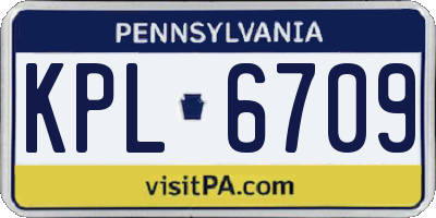 PA license plate KPL6709