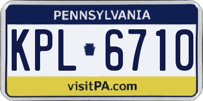 PA license plate KPL6710