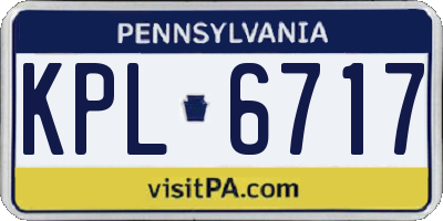PA license plate KPL6717