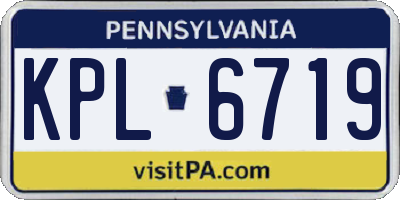 PA license plate KPL6719