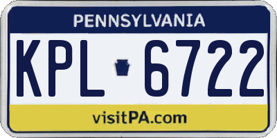 PA license plate KPL6722