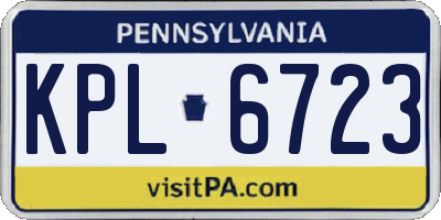 PA license plate KPL6723