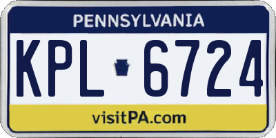 PA license plate KPL6724