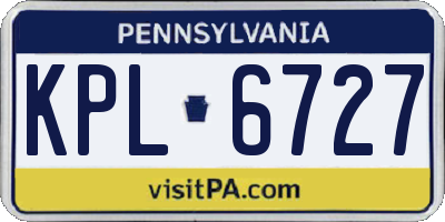 PA license plate KPL6727