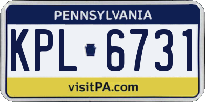 PA license plate KPL6731