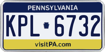 PA license plate KPL6732