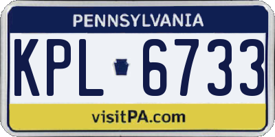 PA license plate KPL6733
