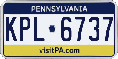 PA license plate KPL6737
