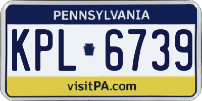 PA license plate KPL6739