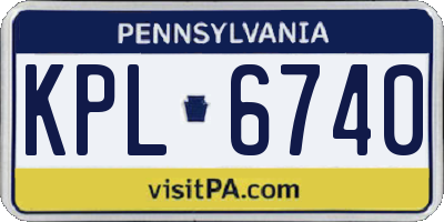 PA license plate KPL6740