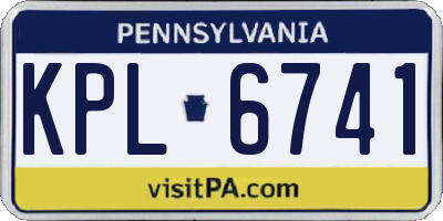 PA license plate KPL6741