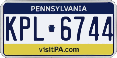 PA license plate KPL6744