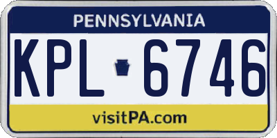 PA license plate KPL6746