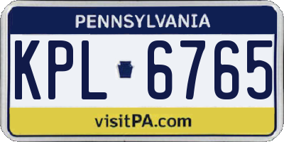 PA license plate KPL6765