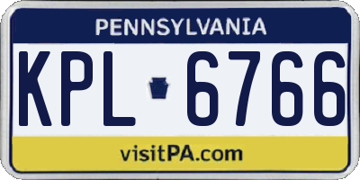 PA license plate KPL6766