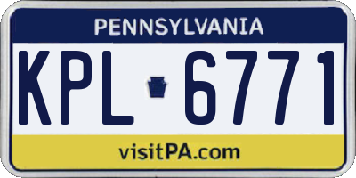 PA license plate KPL6771
