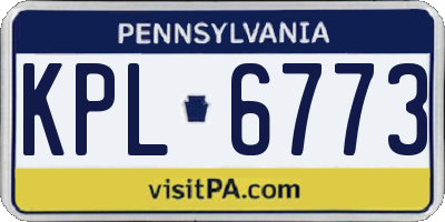 PA license plate KPL6773