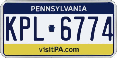 PA license plate KPL6774