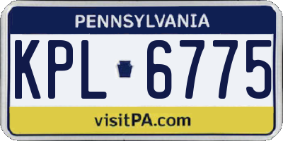 PA license plate KPL6775