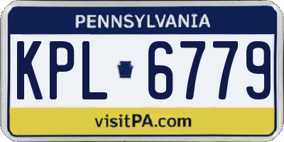 PA license plate KPL6779
