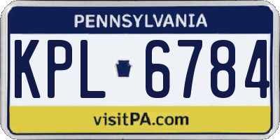 PA license plate KPL6784