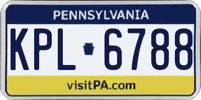 PA license plate KPL6788