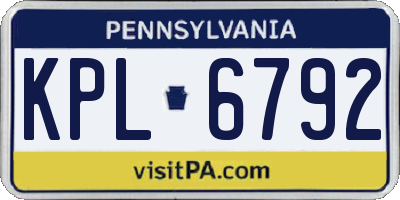 PA license plate KPL6792