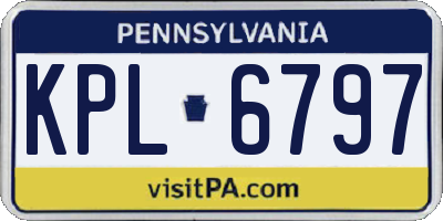 PA license plate KPL6797