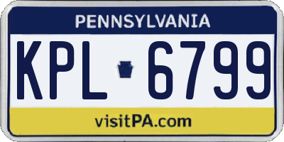 PA license plate KPL6799
